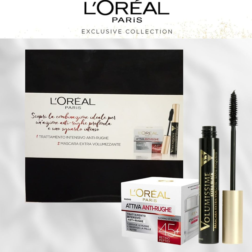 CONFEZIONE ATTIVA ANTI-RUGHE - Crema viso giorno e notte + mascara extra volume