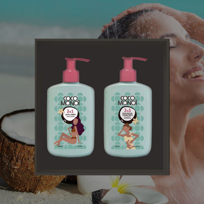 COCO MONOÏ COFANETTO BODY - 2in1 Latte Corpo 200ML + 2in1 Olio Doccia Viso&Corpo 200ML