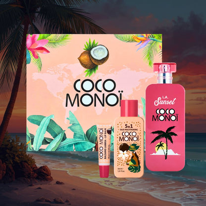 COCO MONOÏ COFANETTO L.A. SUNSET - Eau de toilette 100ml + Olio Multitasking 5in1 30ml + Balsamo Labbra 10ml