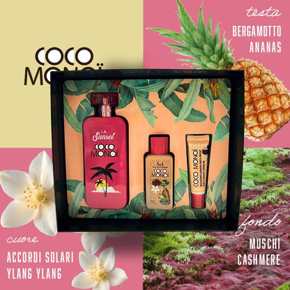 COCO MONOÏ COFANETTO L.A. SUNSET - Eau de toilette 100ml + Olio Multitasking 5in1 30ml + Balsamo Labbra 10ml