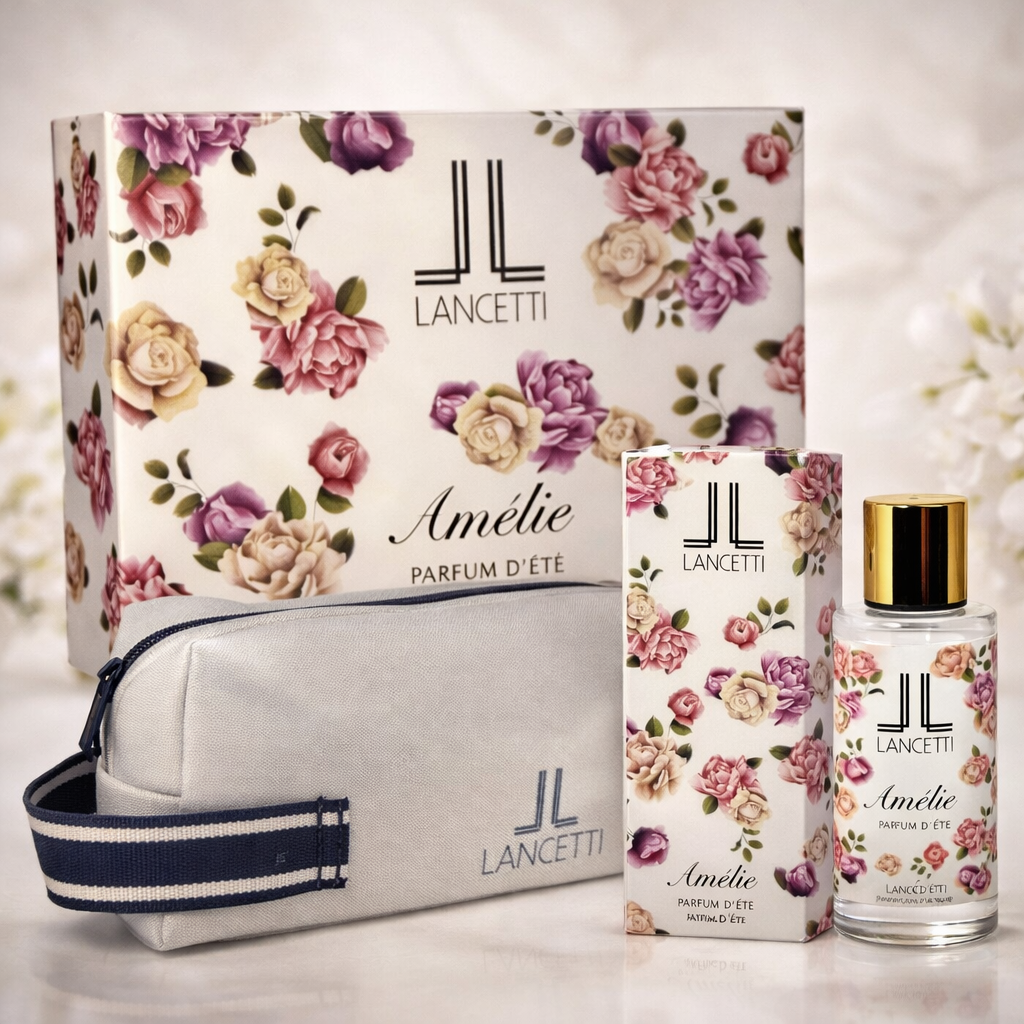 LANCETTI AMÉLIE COFANETTO - Parfum d’Été Gourmand 200ml + Pochette