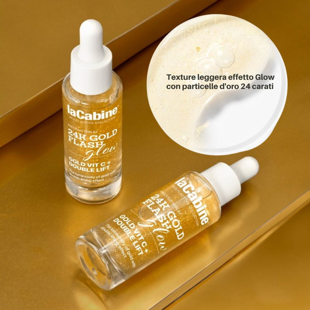 LACABINE SIERO VISO ORO 24K FLASH GLOW - Super Illuminante effetto Doppio Lifting