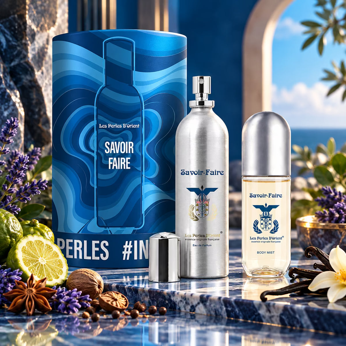 LES PERLES D’ORIENTLA SAVOIR FAIRE KIT - Eau de Parfum 150 ml + Body Spray 90 ml