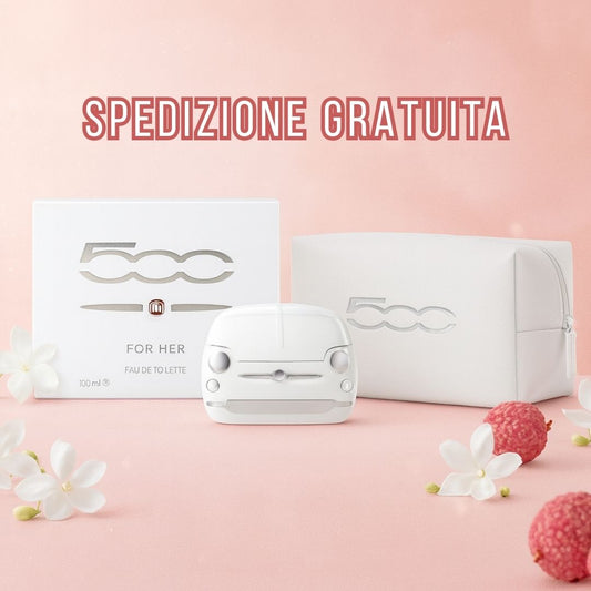Fiat 500 For Her – SET Eau de Toilette Donna 50ml + Official Beauty Case + Spedizione Gratuita