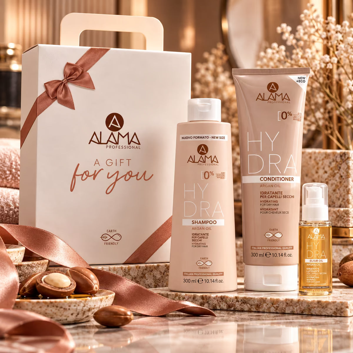 ALAMA PROFESSIONAL COFANETTO HYDRA - Shampoo + Balsamo + Olio in Omaggio