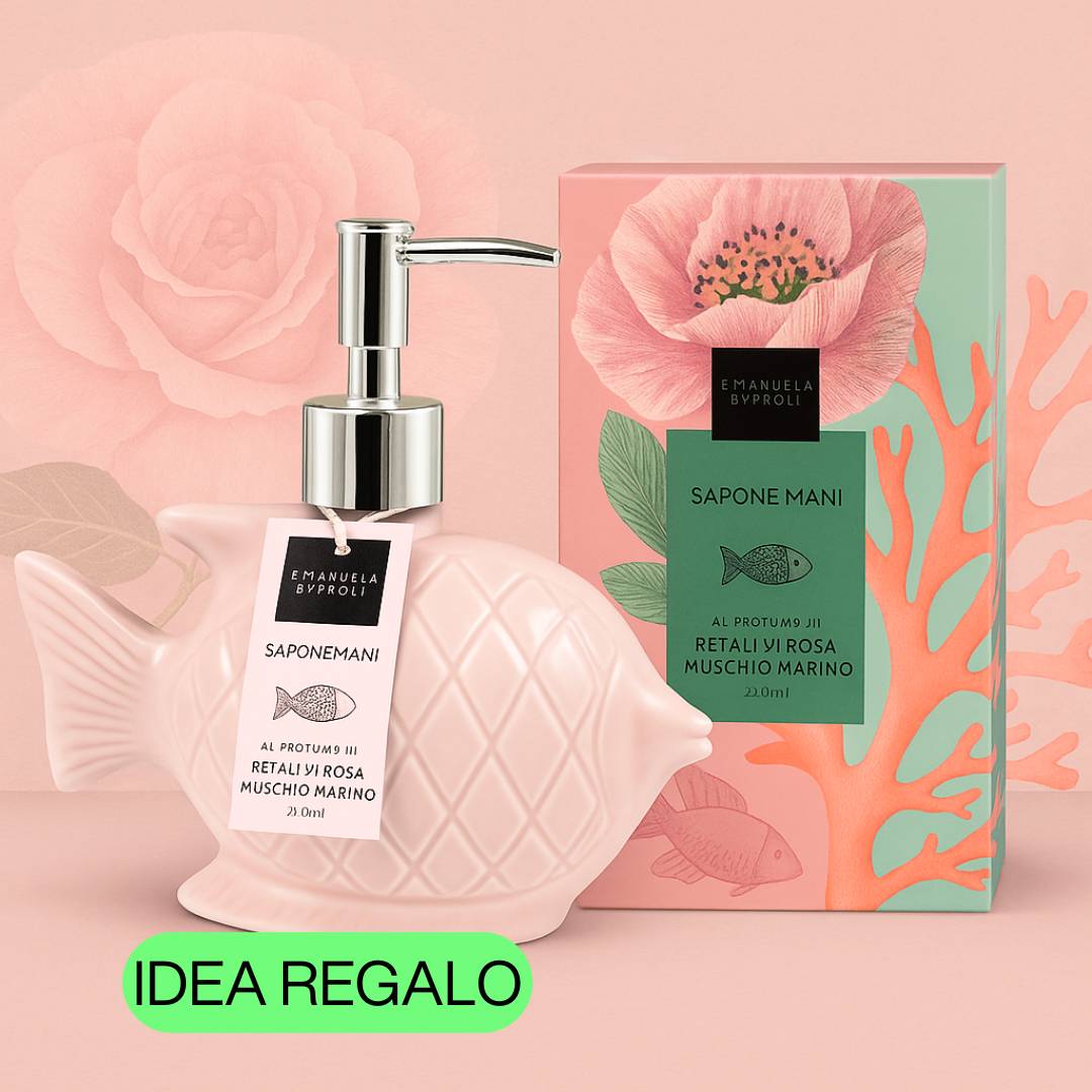 SAPONE MANI in CERAMICA | Petali di Rosa e Muschio Marino 370 ml