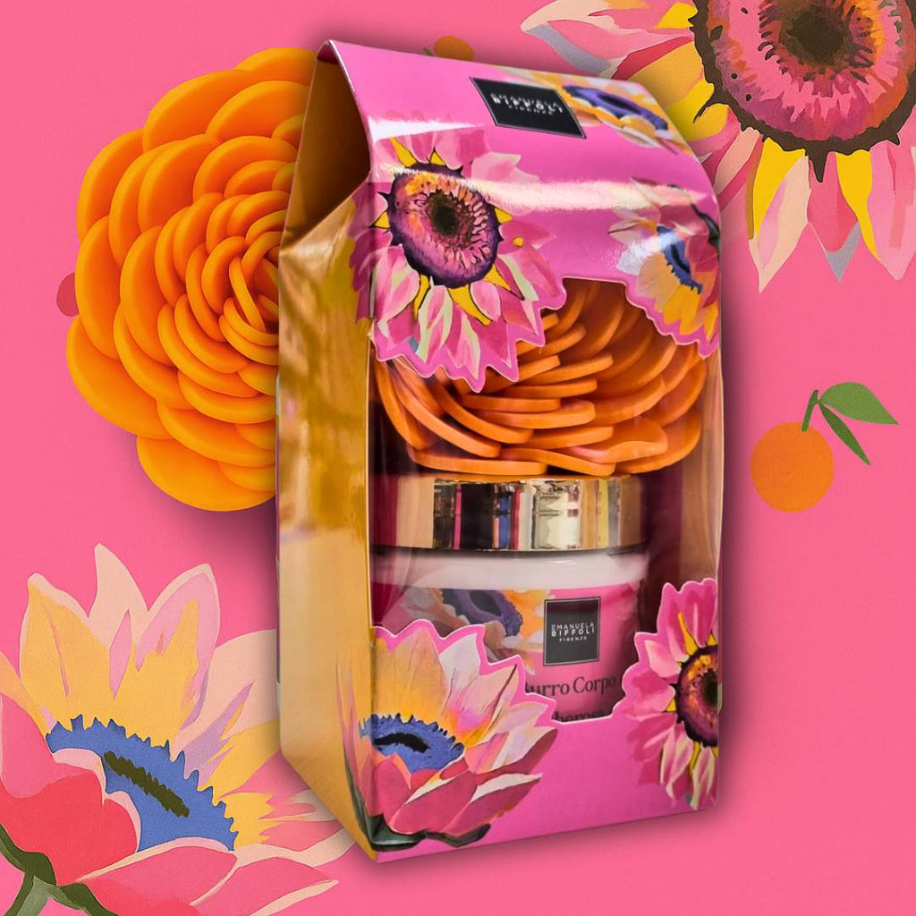 GIT SET | Burro Corpo Tuberosa e Mandarino con Spugna Fiore - Idrata e profuma Intensamente la pelle