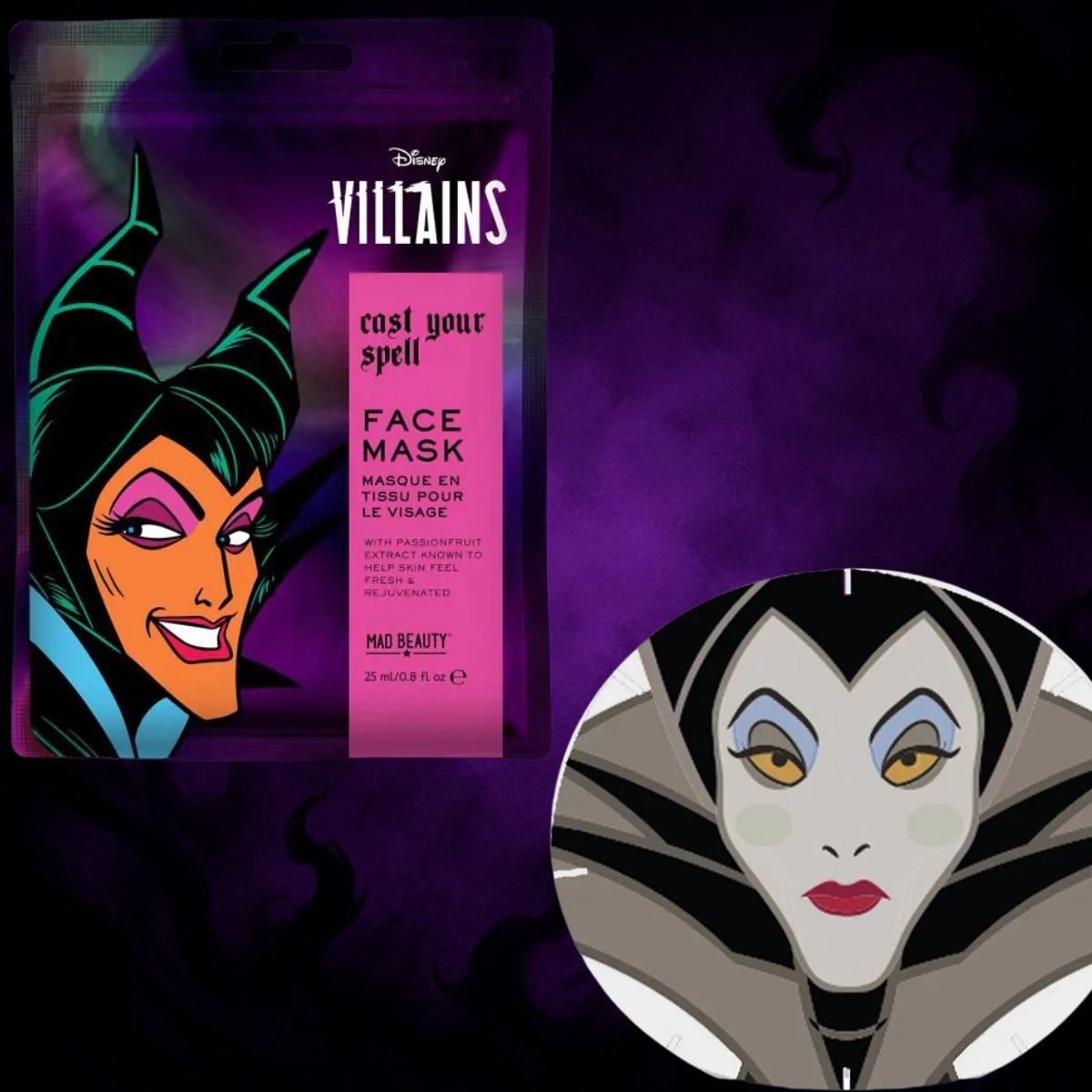MAD BEAUTY | DISNEY VILLAINS MALEFICENT "CAST YOUR SPELL"- Maschera Viso In Tessuto 25ml - Liquidò