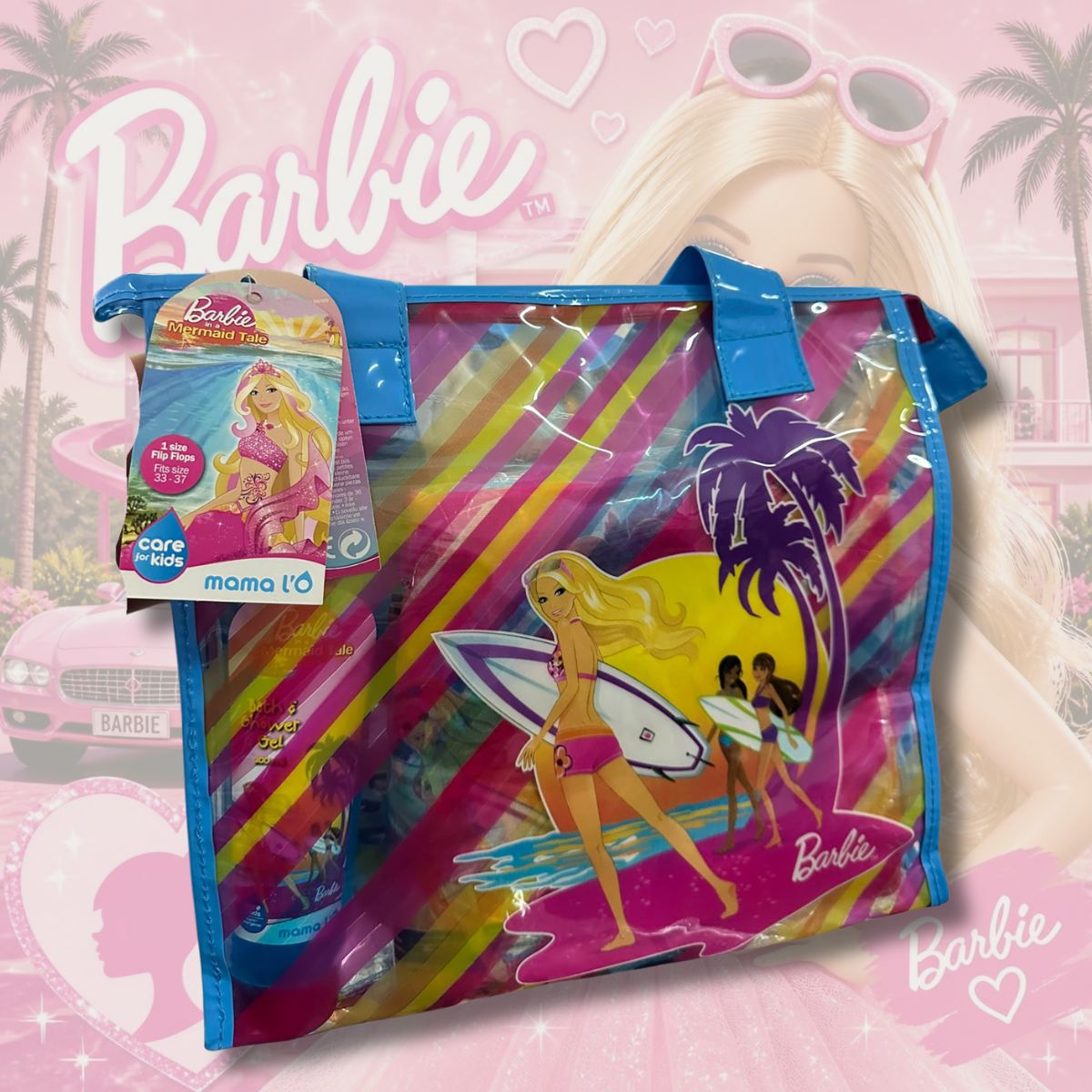 BARBIE IN A MERMAID TALE CONFEZIONE REGALO - Borsa Da Mare + Infradito 33-37 + Pareo Multifunzione