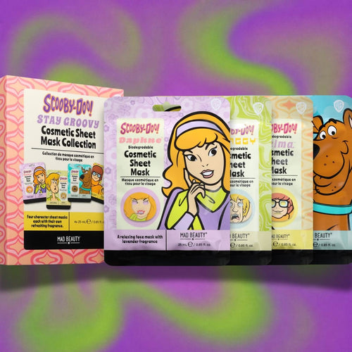 MAD BEAUTY | Scooby-Doo! Stay Groovy – Set 4 Maschere Viso in Tessuto - Liquidò
