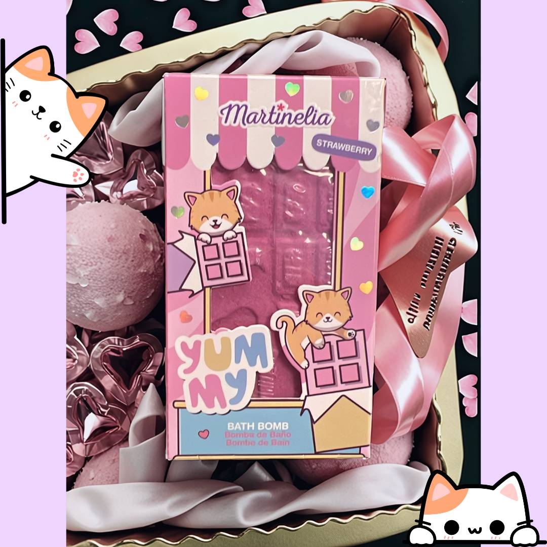 BOMBA DA BAGNO FRAGOLA - Tavoletta di Cioccolato Rosa