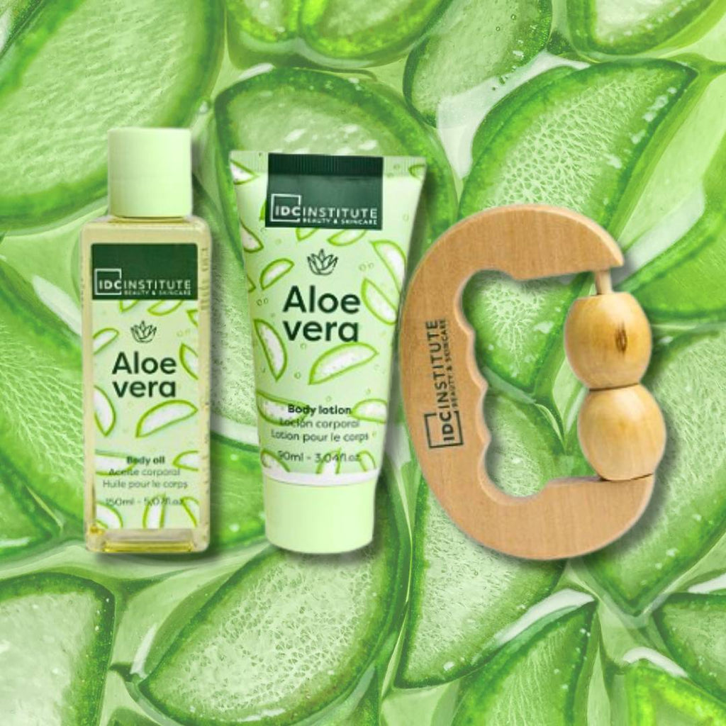 ALOE VERA SET MASSAGGIO & IDRATAZIONE | Olio e Crema Corpo + Massaggiatore