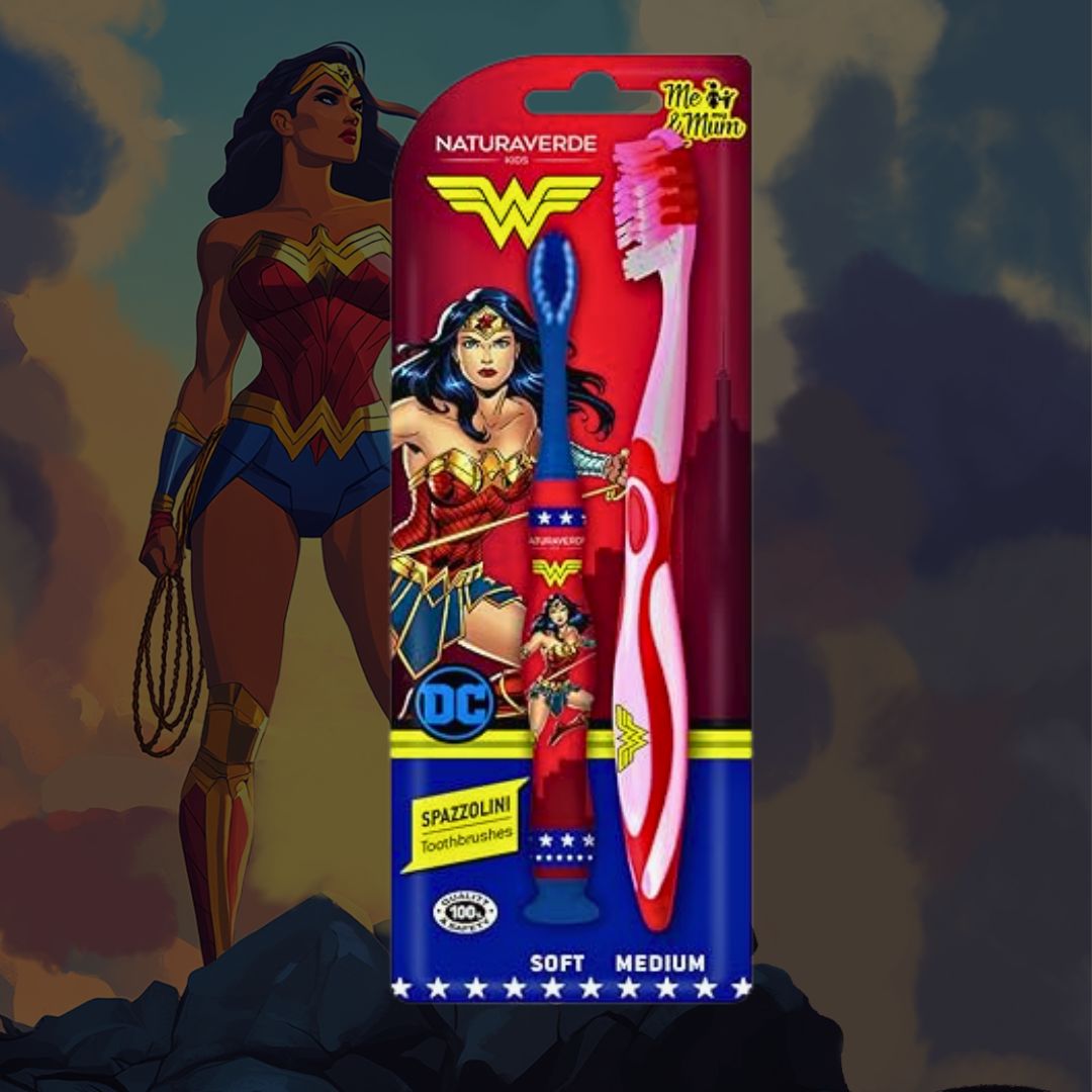 WONDER WOMAN | Set 2 Spazzolini Kids & Mamma (Soft + Medium)