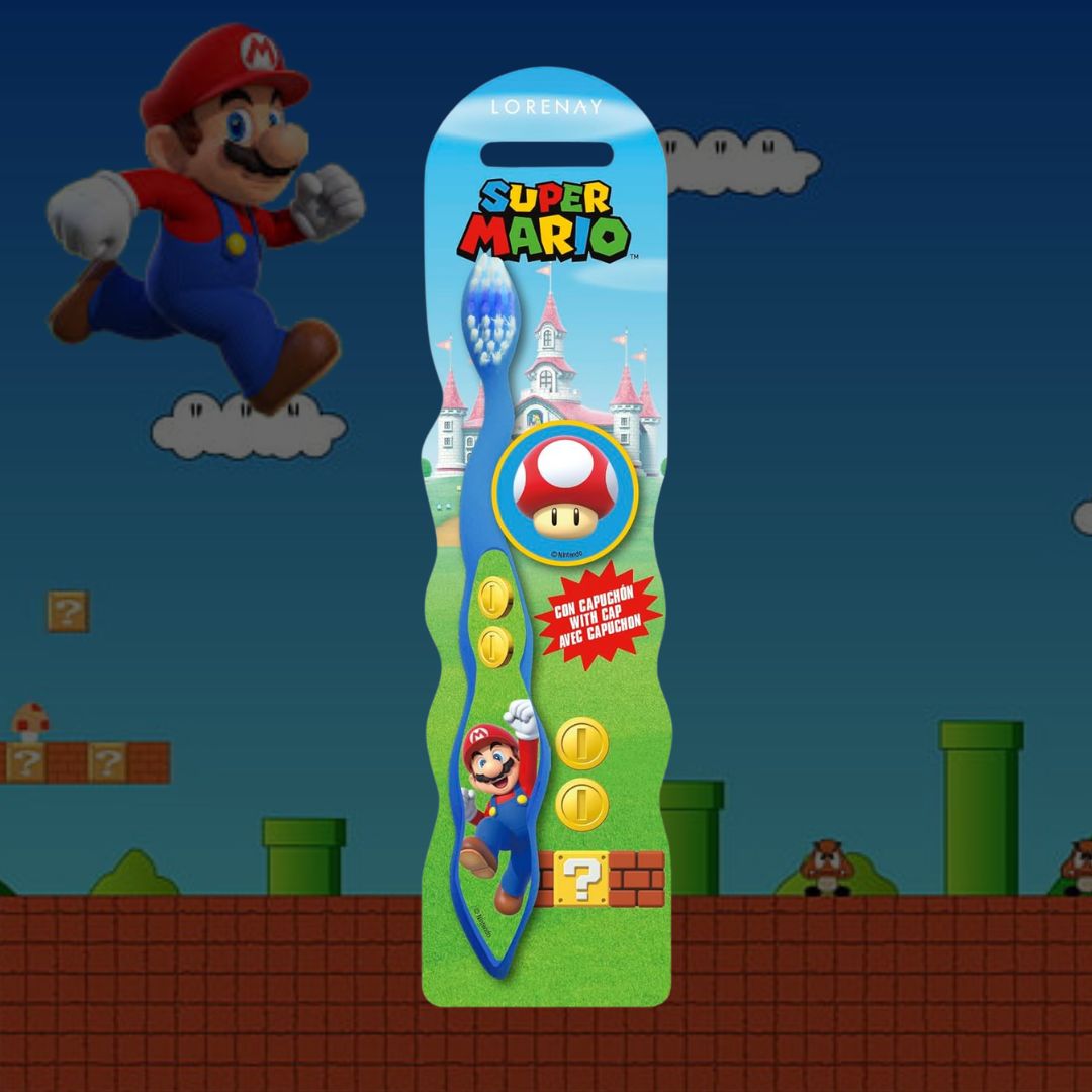 SUPER MARIO | Spazzolino Kids con Cappuccio Protettivo