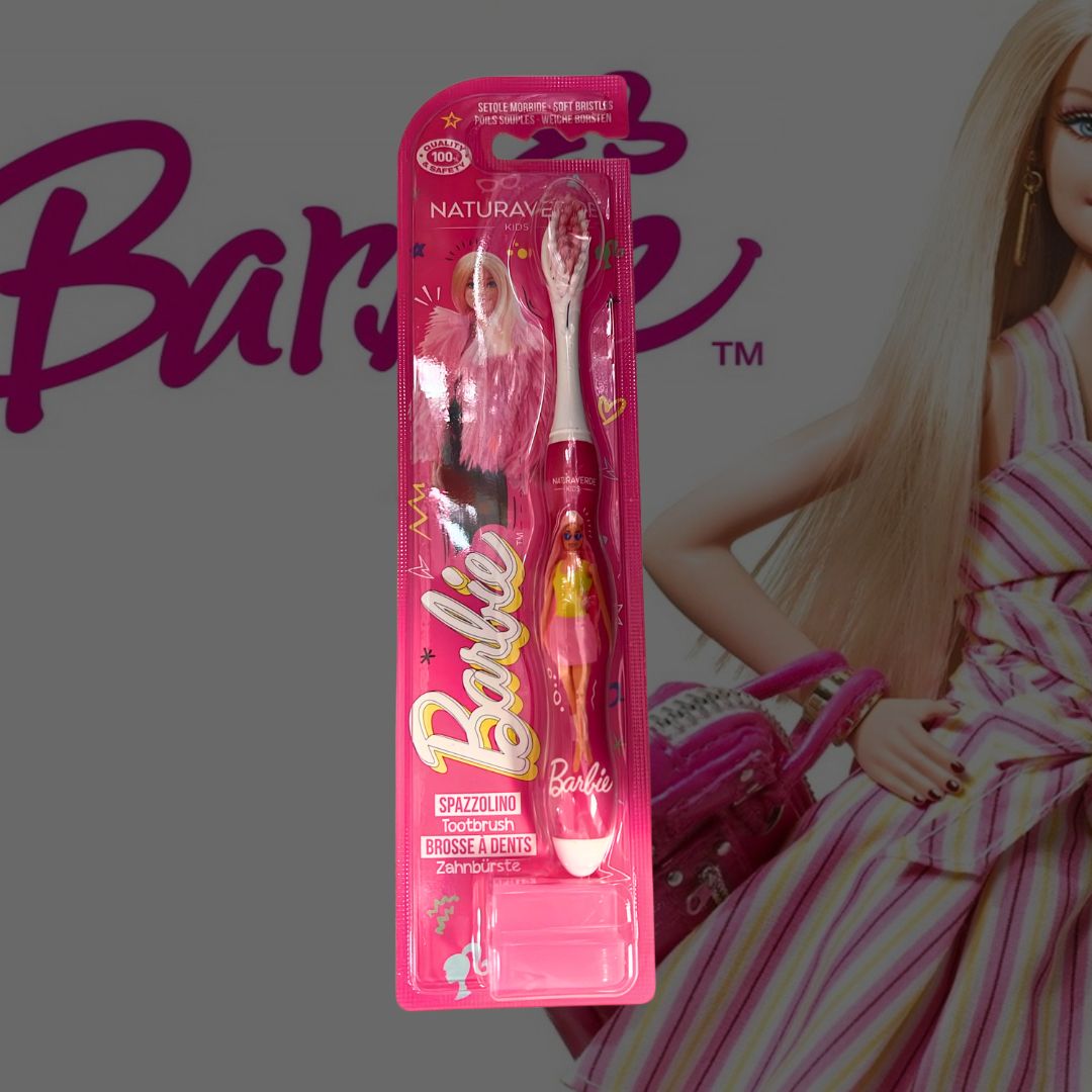 BARBIE | Spazzolino Kids con Cappuccio Trasparente Protettivo