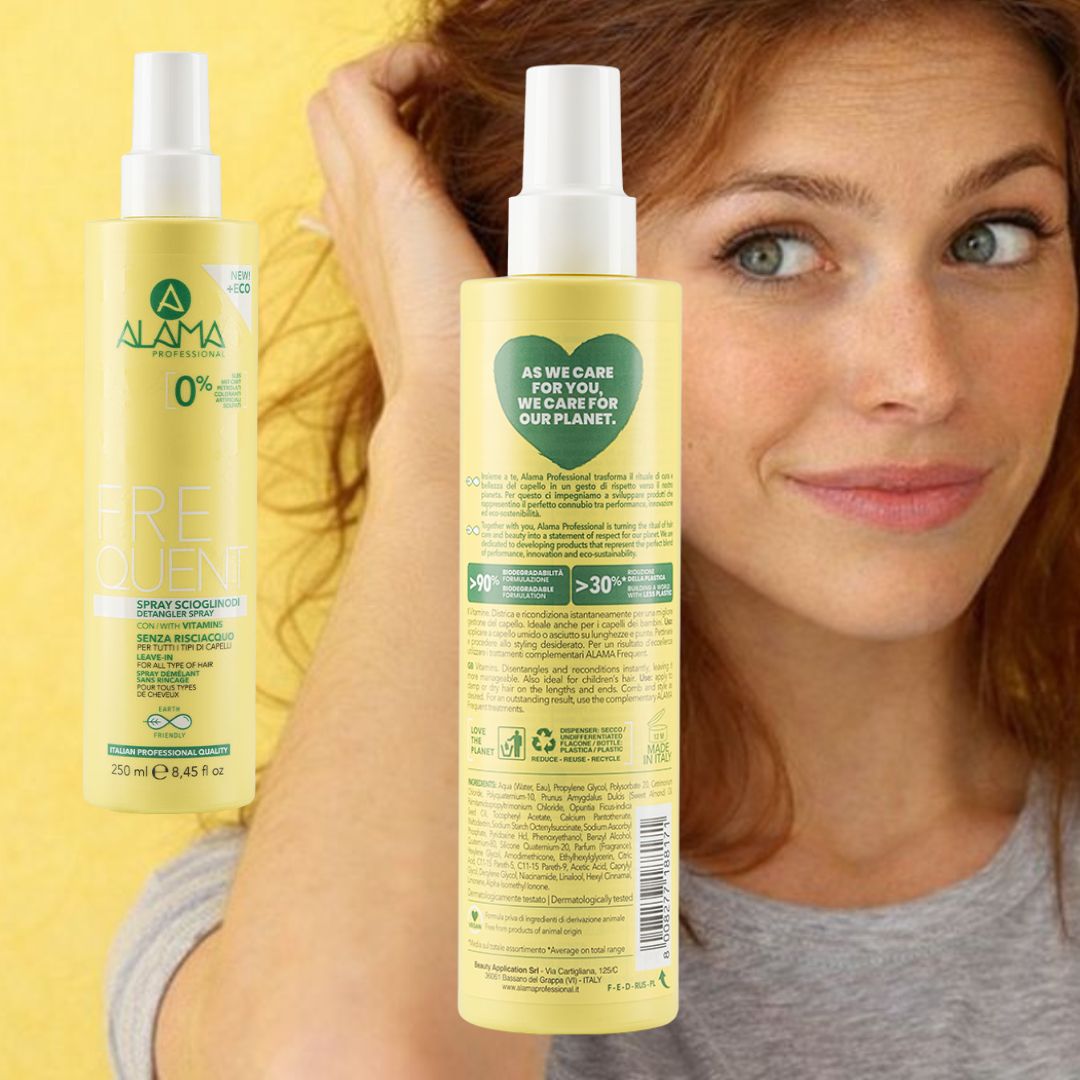 ALAMA PROFESSIONAL FREQUENT - Kit Uso Frequente Tutti i Tipi di Capelli | Shampoo 500ml + Balsamo 300ml + Shampoo Secco 200ml + Spray Scioglinodi 250ml + Omaggio