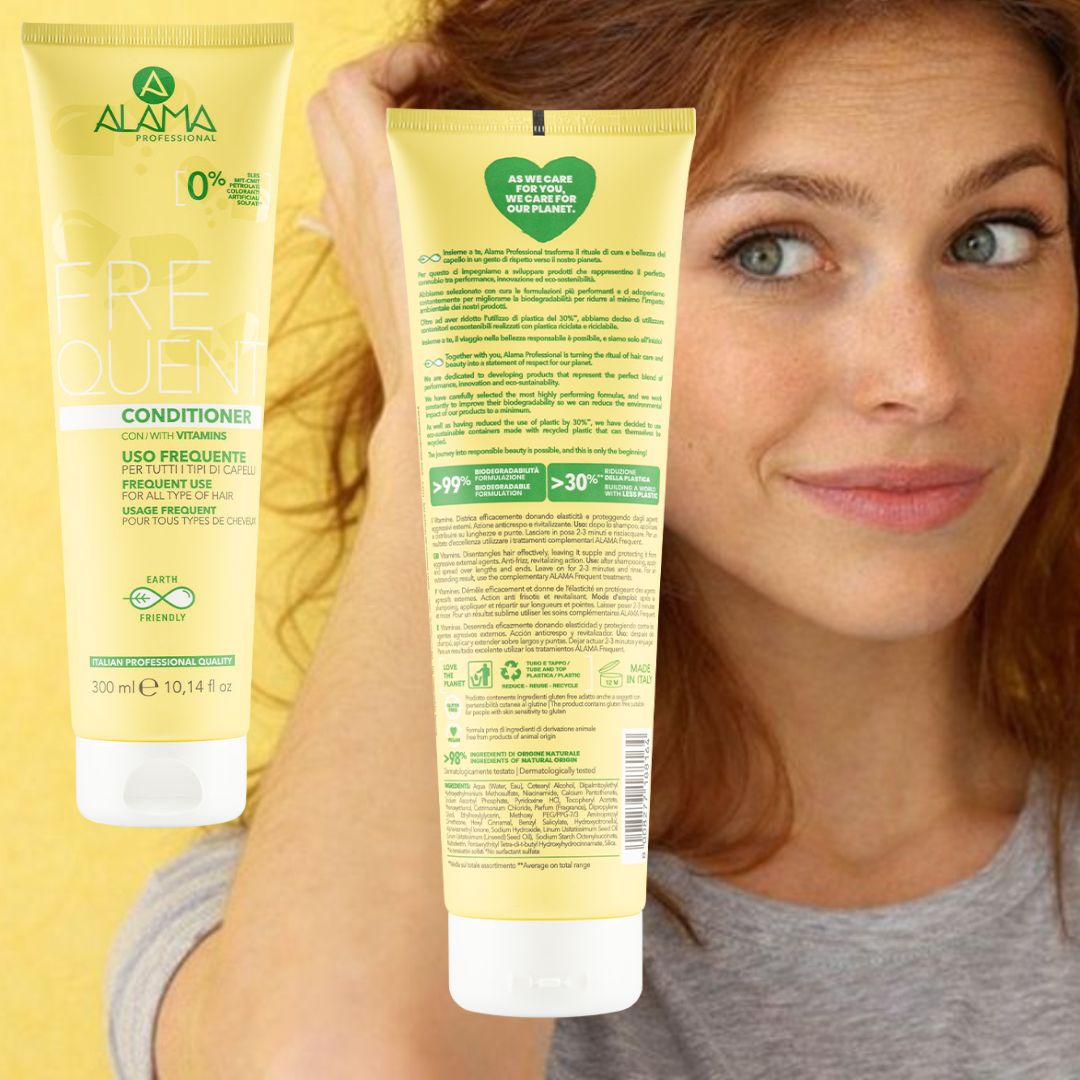 ALAMA PROFESSIONAL FREQUENT - Kit Uso Frequente Tutti i Tipi di Capelli | Shampoo 500ml + Balsamo 300ml + Shampoo Secco 200ml + Spray Scioglinodi 250ml + Omaggio