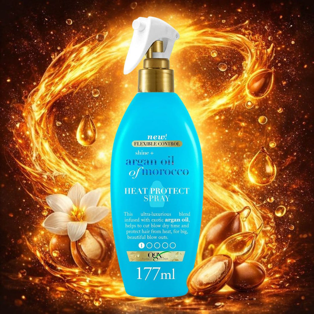 OGX HEAT PROTECT SPRAY | Shine + Argan Oil of Morocco – Termoprotettore Capelli 177 ml