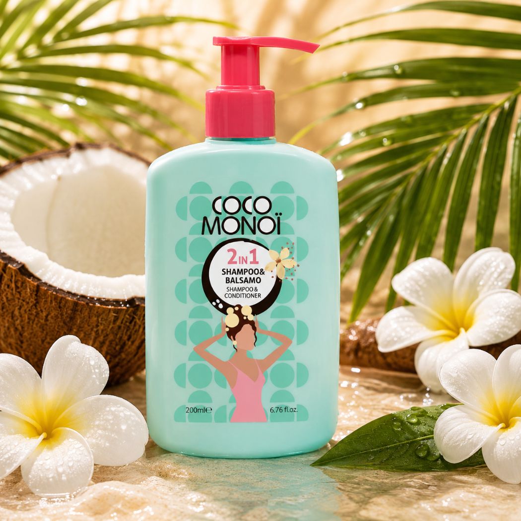 COCO MONOÏ 2in1 Shampoo e Balsamo - Idratazione & Lucentezza 200ml - Liquidò