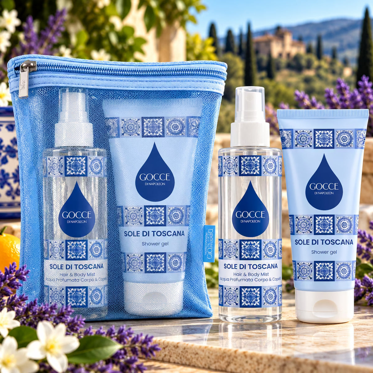GOCCE DI NAPOLEON COFANETTO SOLE DI TOSCANA - Hair & Body Mist 200ml + Shower Gel 150ml