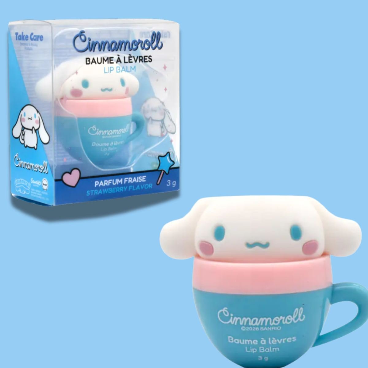 CINNAMOROLL HELLO KITTY FRIENDS CUP LIP BALM TOPPER - Balsamo Labbra Fragola 3g