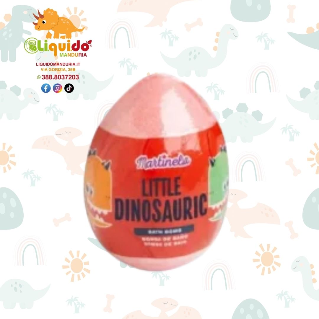 MARTINELIA - Bomba da bagno a forma di uovo con DINOSAURO a sorpresa all'interno 100GR (Copia)