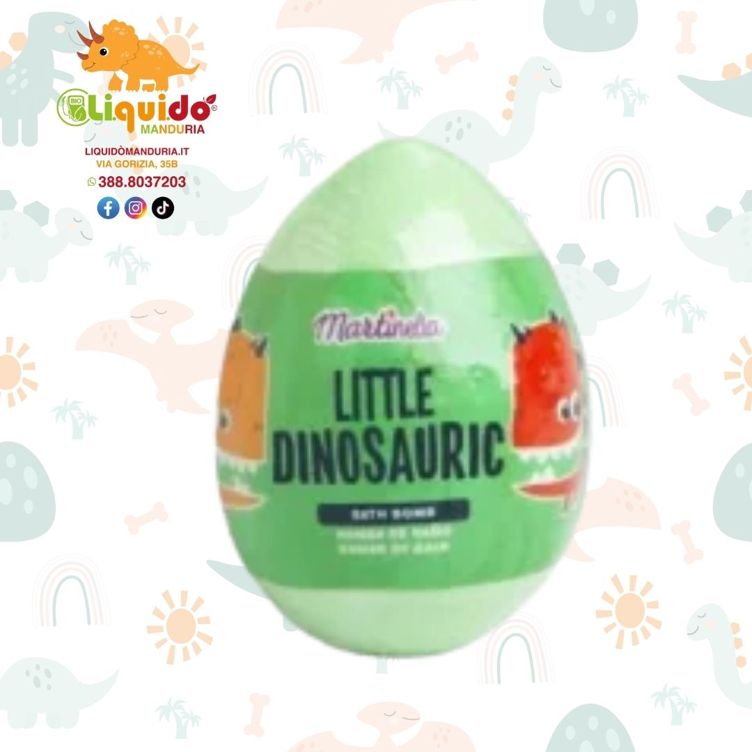 MARTINELIA - Bomba da bagno a forma di uovo con DINOSAURO a sorpresa all'interno 100GR (Copia)