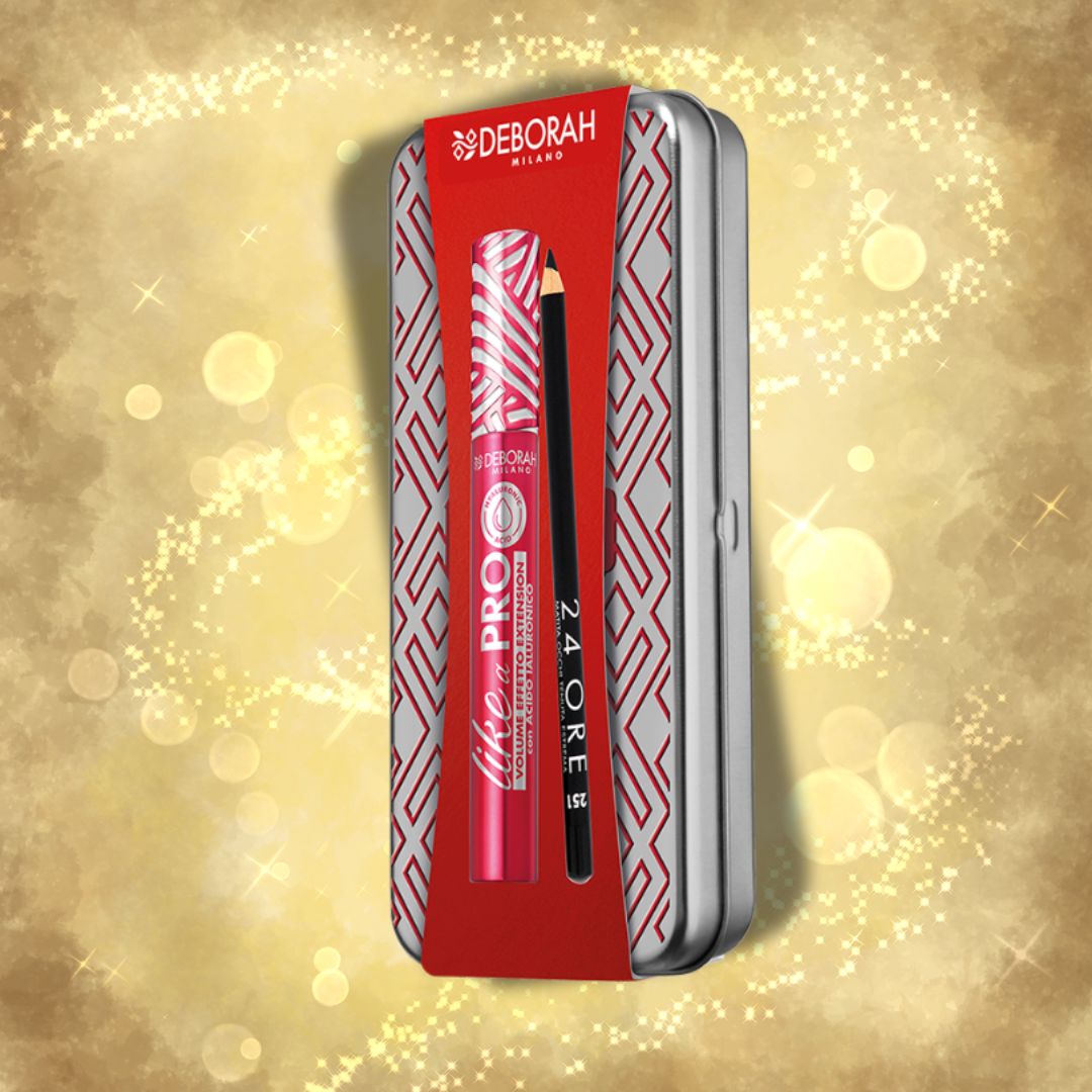 DEBORAH MILANO KIT LATTA 05 | Mascara Like a Pro Acido Ialuronico + Matita Occhi 24H Nera