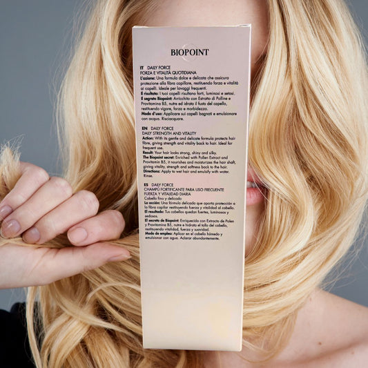 BIPOINT DAILY FORCE – Shampoo Rinforzante Uso Frequente| Capelli Forti, Luminosi e Setosi 200ml