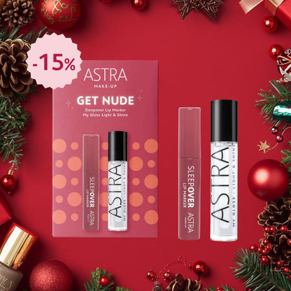 ASTRA MAKE UP BOX LABBRA | Get Nude - Sleeper Lip Marker 06 Overnight  + My Gloss Light Shine 01 Crystal