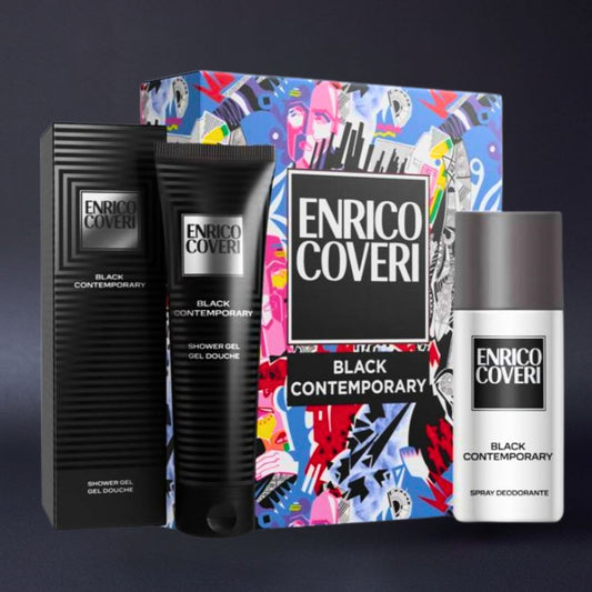 ENRICO COVERI COFANETTO Contemporary Black | Shower Gel 300ml + Deodorant Spray 150ml