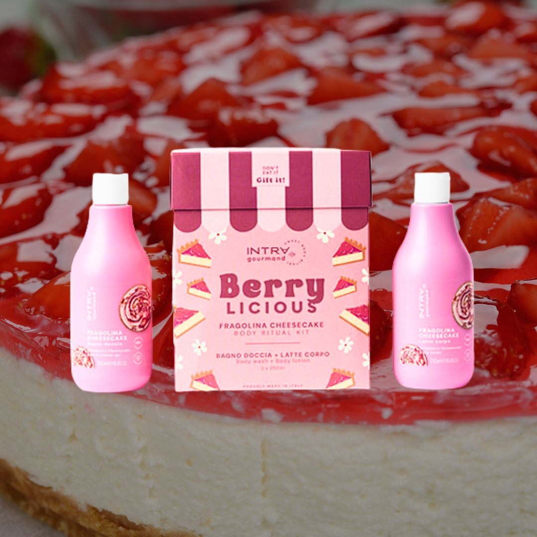 INTRA GOURMAND FRAGOLINA CHEESECAKE | Ritual Body Kit - BagnoDoccia 250ml + LatteCorpo 250ml