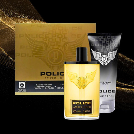 POLICE COFANETTO AMBER GOLD for man - Eau de Toilette 100ml + Shower&Shampoo 100ml