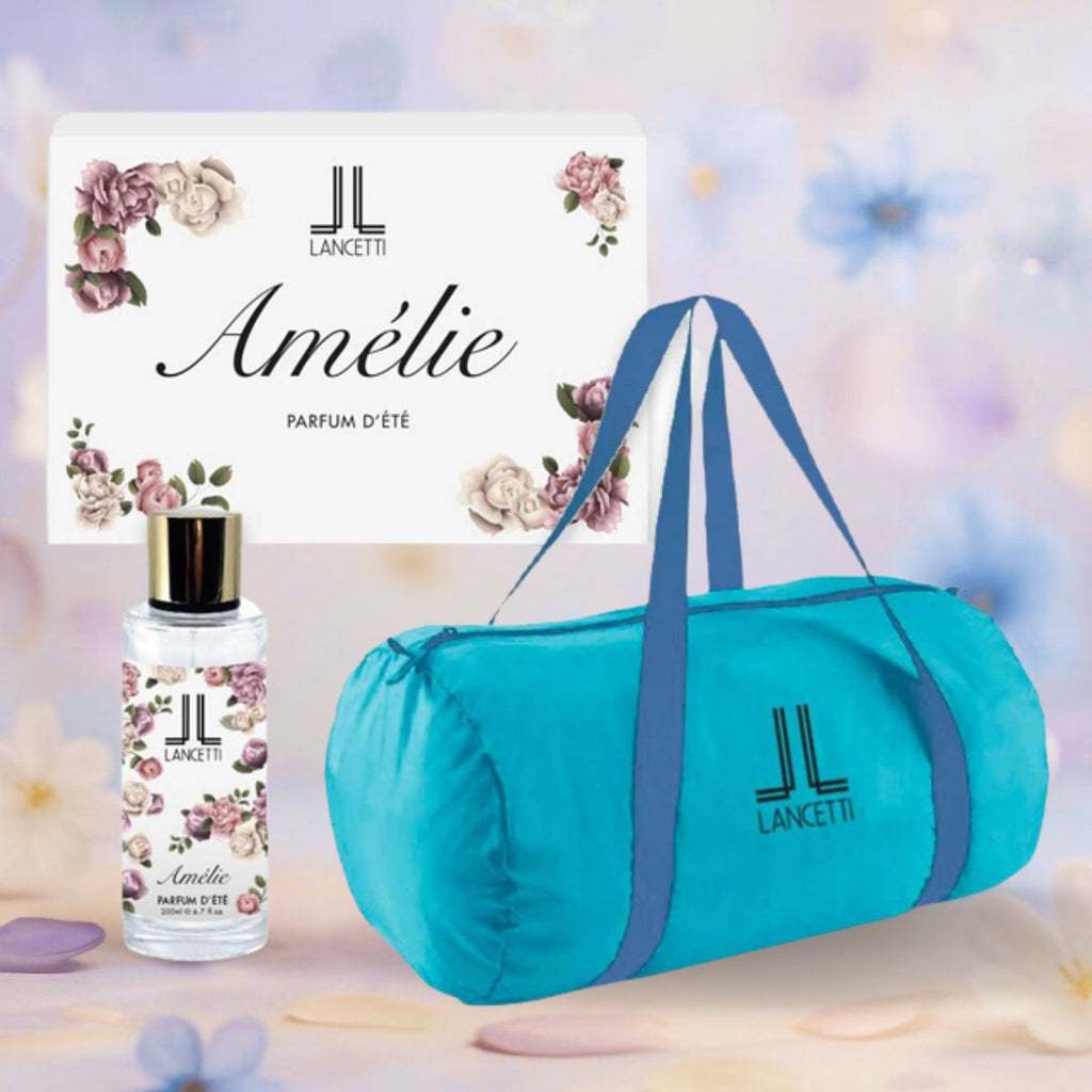 LANCETTI AMÉLIE COFANETTO - Parfum d’Été Gourmand 200ml + Borsone Travel