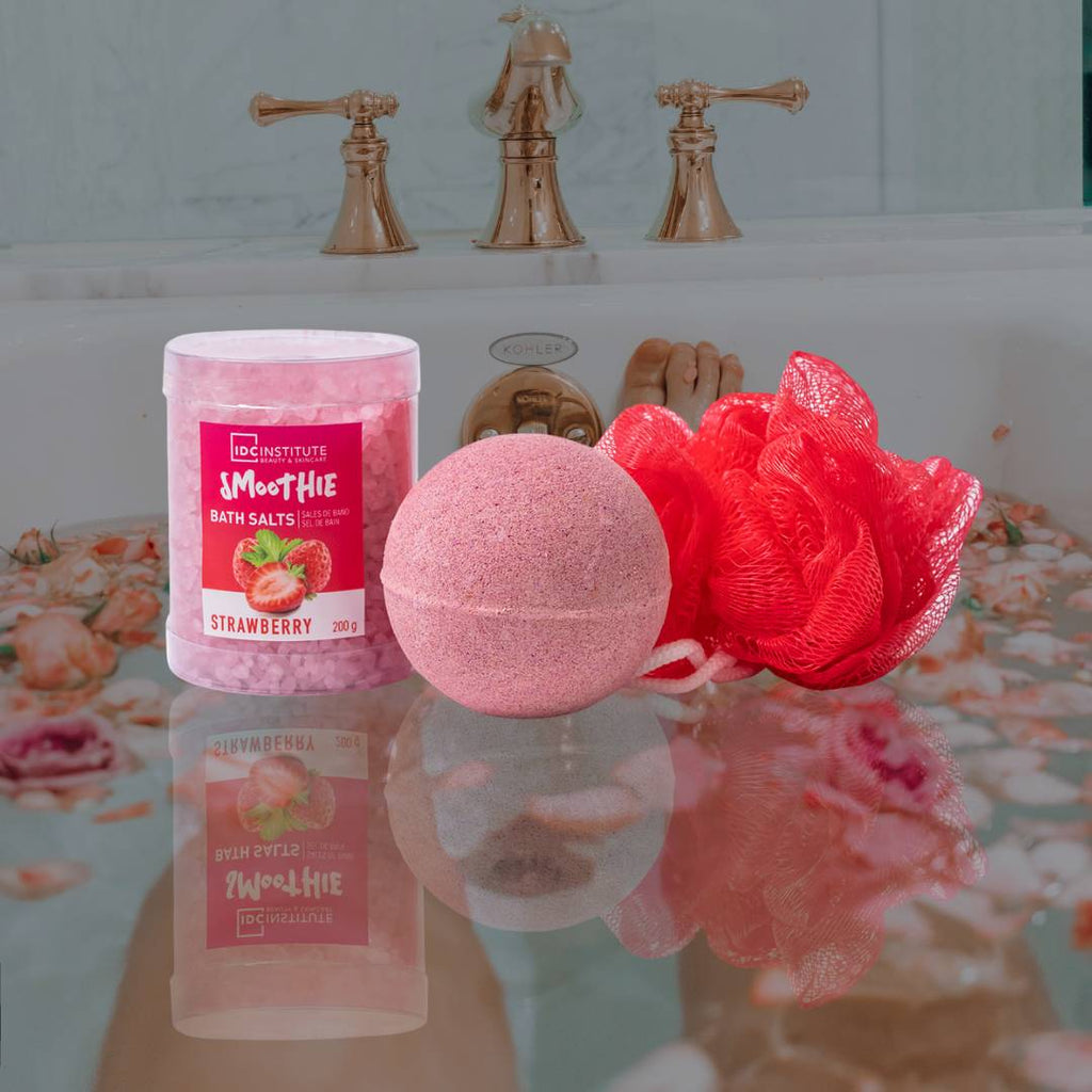 IDC RELAX BAGNO | SMOOTHIE FRAGOLA - Bomba, sali e spugna da bagno