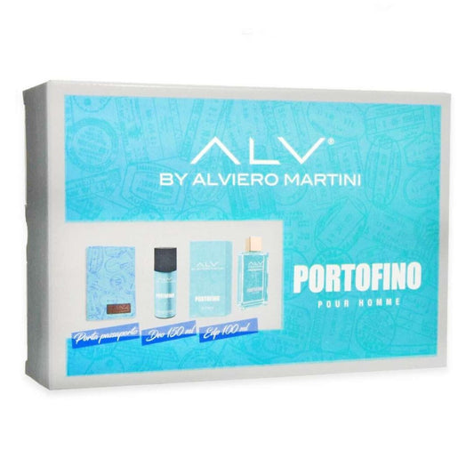 ALVIERO MARTINI PORTOFINO POUR HOMME - Edp 100 ml+ Deo 150 ml + Porta Passaporto