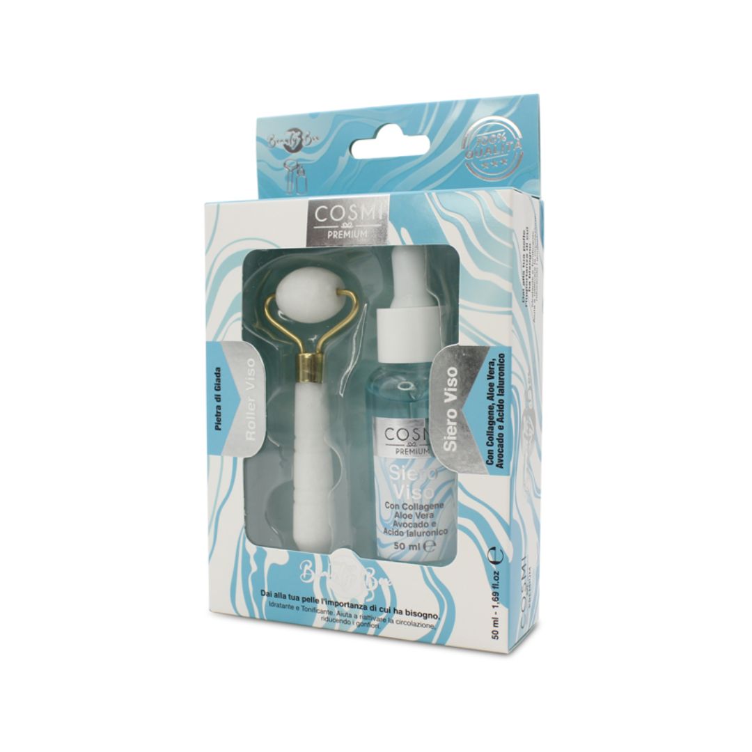 BEAUTY BOX ROLLER VISO E SIERO VISO TONIFICANTE - Con collagene e acido ialuronico