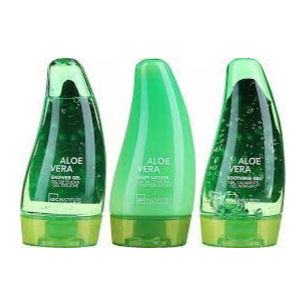 IDC ALOE VERA - KIT DA VIAGGIO - bagnoschiuma, crema corpo e gel lenitivo 80ml