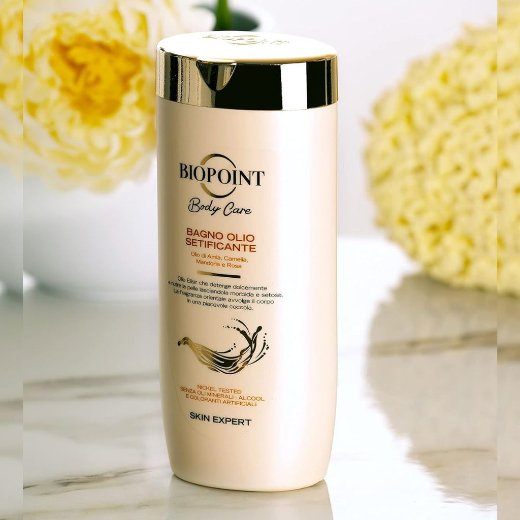 BIOPOINT BAGNO OLIO SETIFICANTE - Con olio di Amia , Camelia , Mandorla e Rosa 400ml - Liquidò