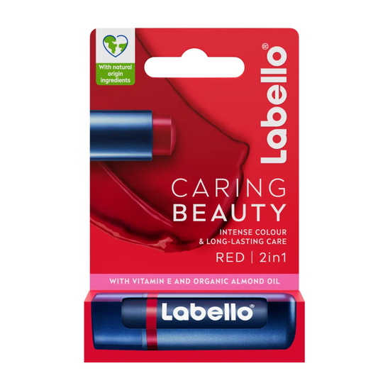 CARING BEAUTY - Balsamo labbra Red 2 in 1