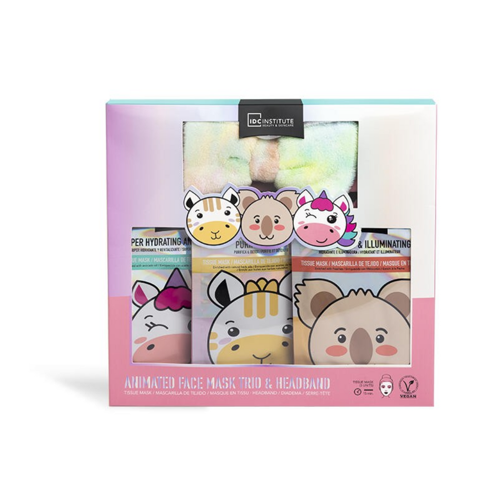 IDC institute - Ultimate Cute Animals confezione da 3 maschere+fascetta