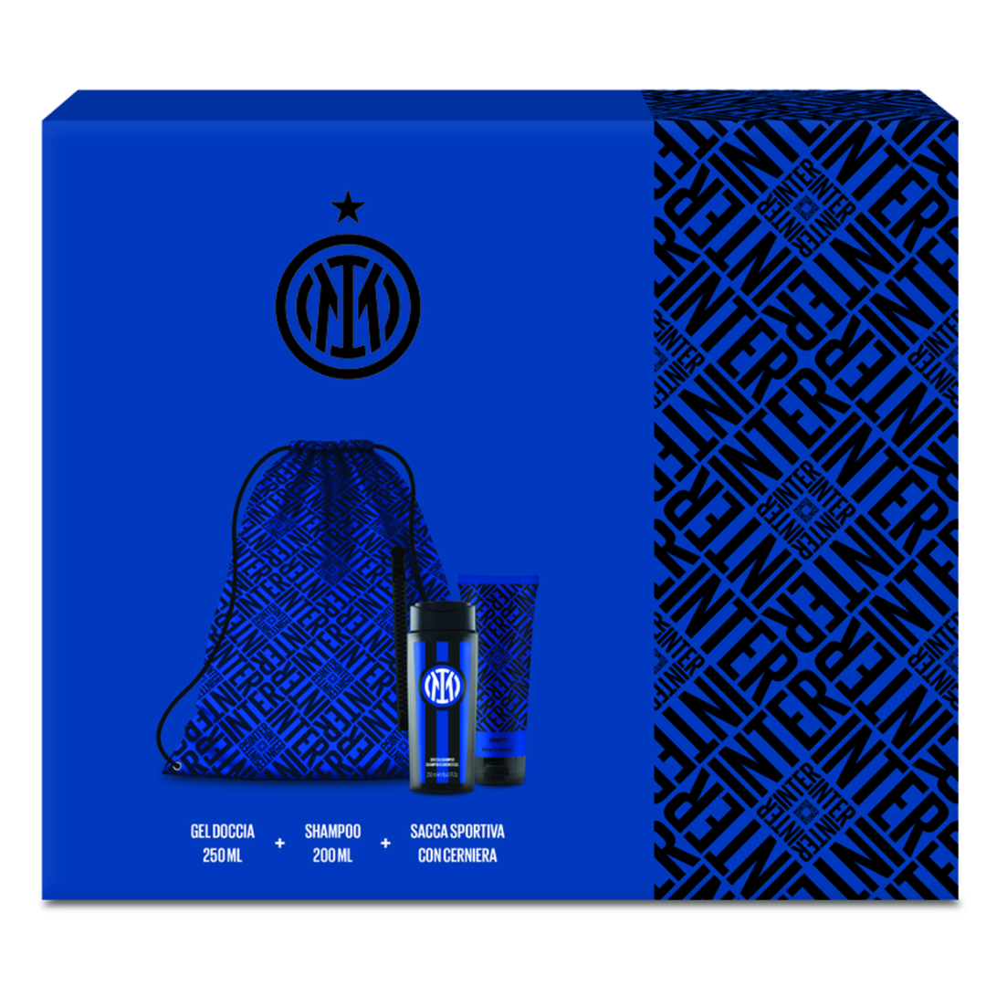 INTER  - COFANETTO SACCA + GEL DOCCIA 250 ML + SHAMPOO TUBO 200 ML