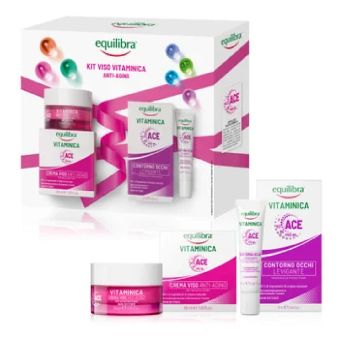 EQUILIBRA KIT -Viso Vitaminica Anti-Aging Vitaminica Antiaging Crema Viso + Vitaminica Contorno Occhi Levigante