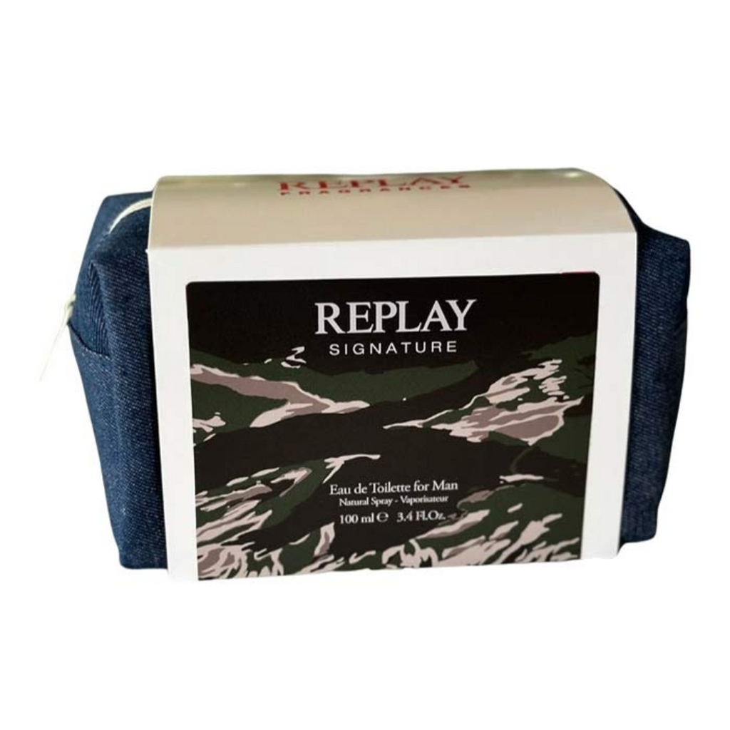 REPLAY SIGNATURE - Set Regalo Uomo EDT 100ml + Pochette