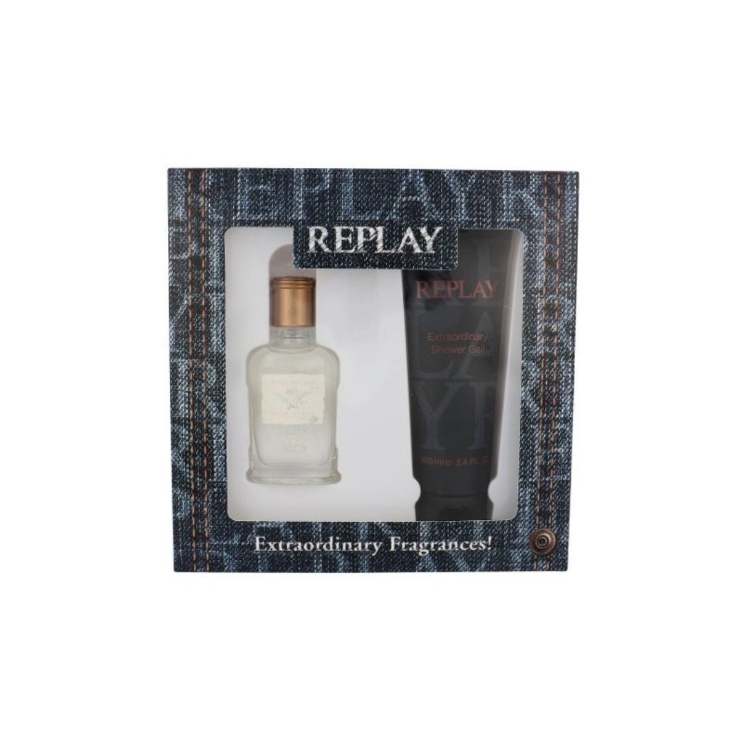 Replay Jeans Original Him Eau De Toilette 30ml + 100ml Gel Doccia Set Regalo