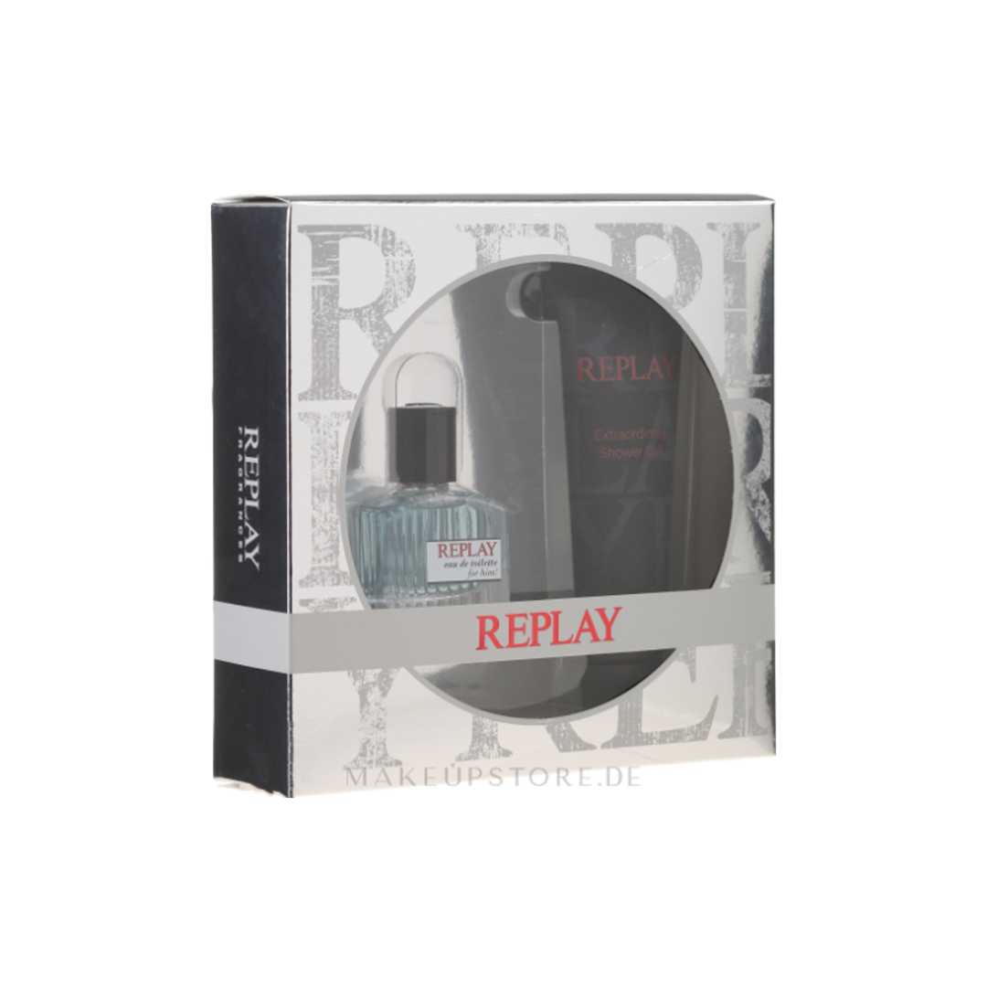 Replay -for Him Eau De Toilette 30ml + 100ml Gel Doccia Set Regalo