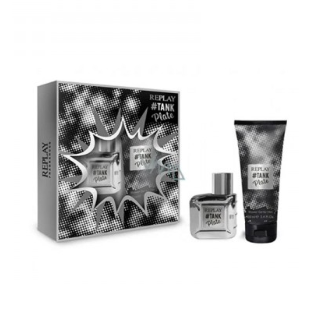 Replay -for Him TANK PLATE Eau De Toilette 30ml + 100ml Gel Doccia Set Regalo