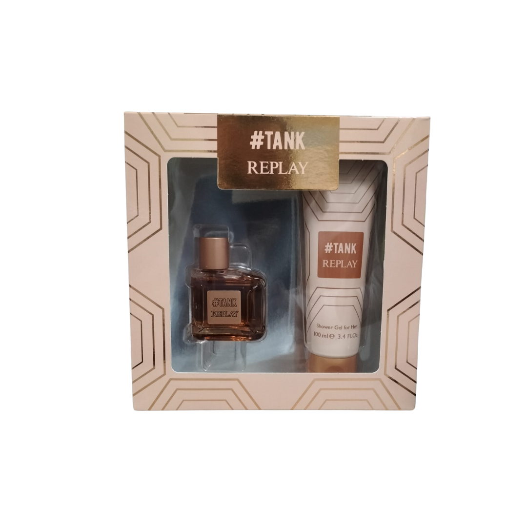 Replay -for HER TANK Eau De Toilette 30ml + 100ml Gel Doccia Set Regalo