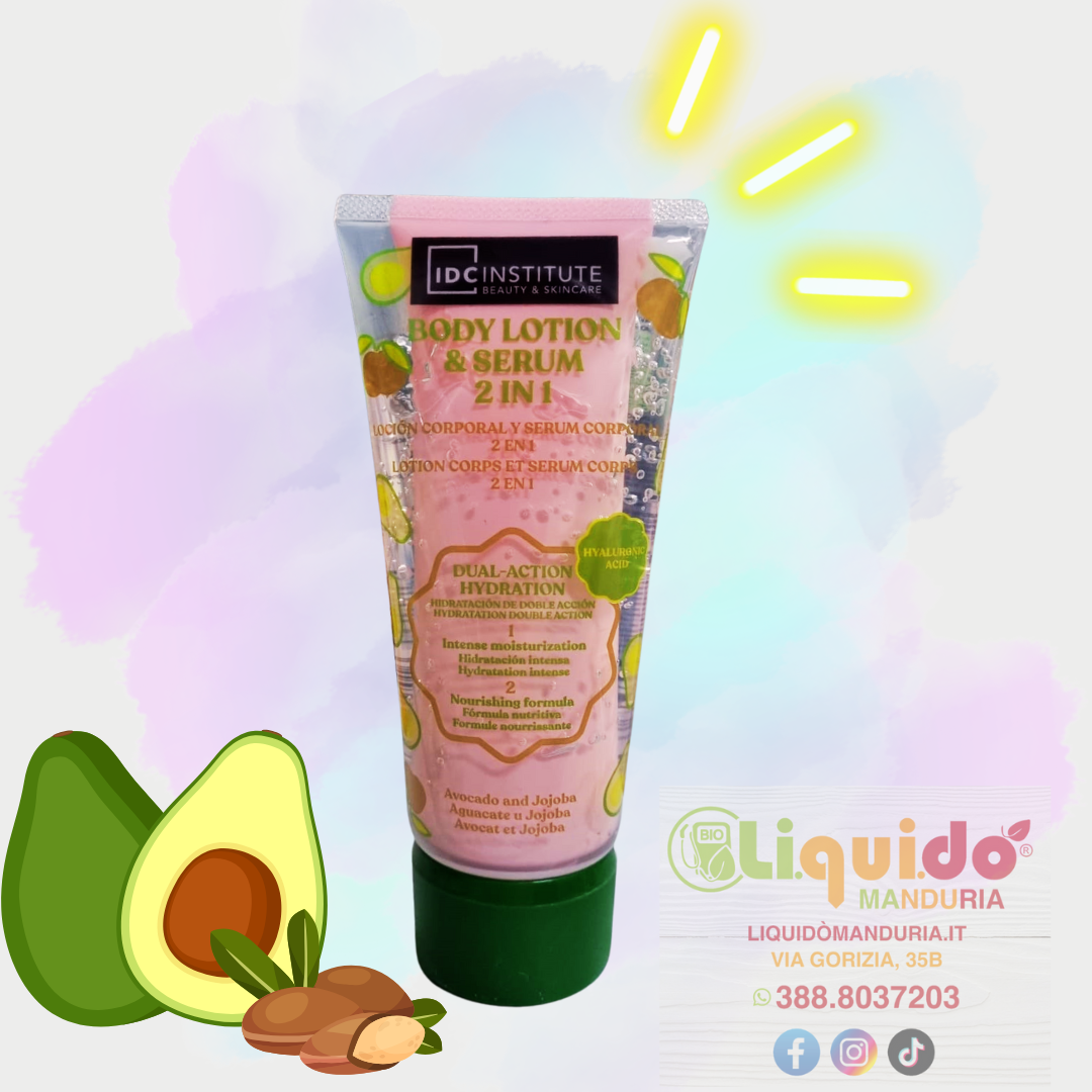 IDC ISTITUTE -  2IN1 Crema Corpo 75ml e siero corpo 75ml AVOCADO E JOJOBA
