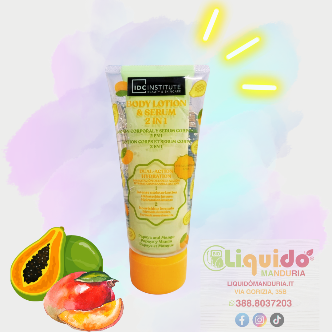 IDC ISTITUTE -  2IN1 Crema Corpo 75ml e siero corpo 75ml PAPAYA E MANGO